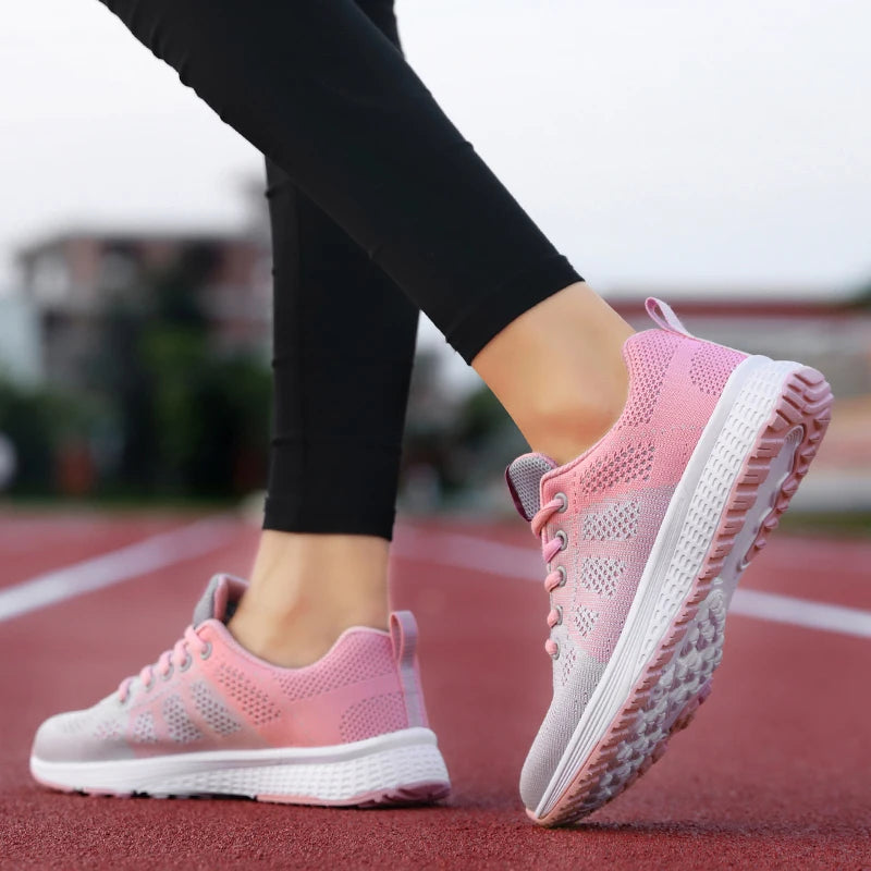 Breathable Mesh Lace-Up Sneakers