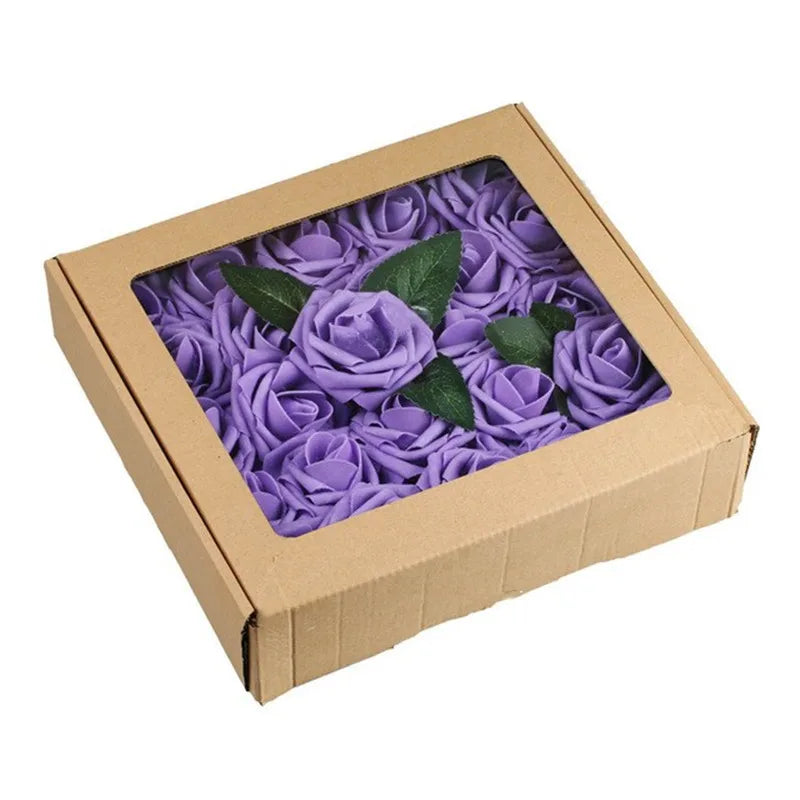 25pcs Real‑Looking Artificial Roses – Soft PE Foam Flower Heads for DIY Wedding Bouquets, Party Décor, Baby Shower & Home Arrangements