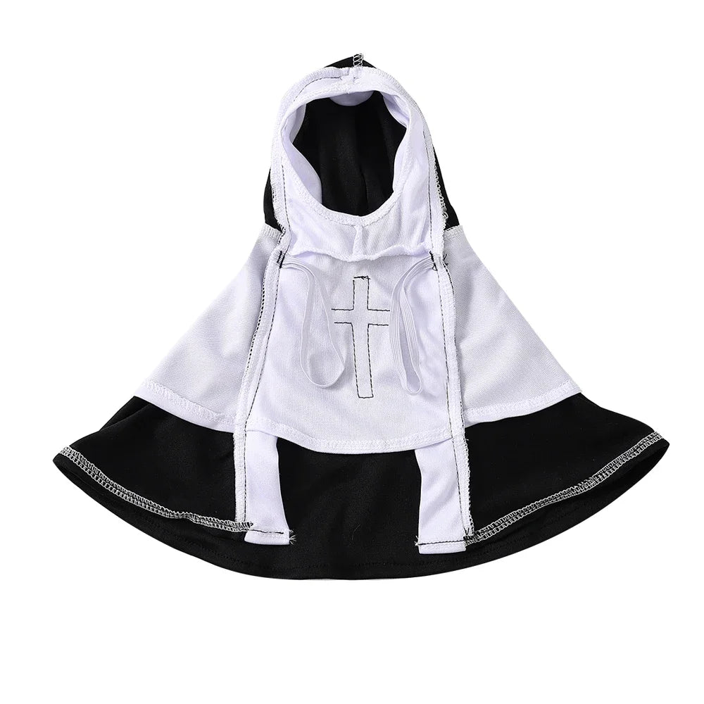 Funny Halloween Cat & Dog Nun Costume | Jesus Cross Cosplay Outfit for Small, Medium & Large Pets