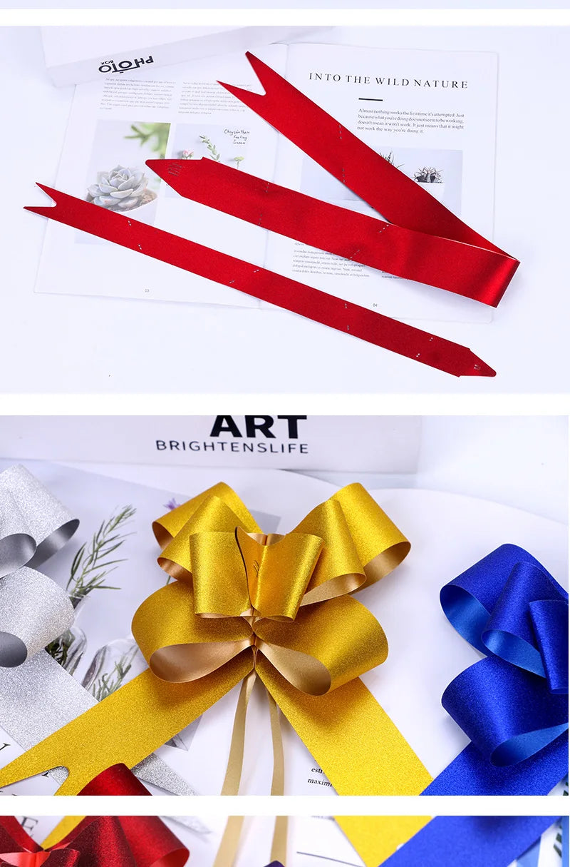 5–50pcs Large Pull Bow Ribbons – 4.5cm / 6.4cm Gift Bows for Presents, Wedding Car Décor, Gift Wrapping & Party Packaging