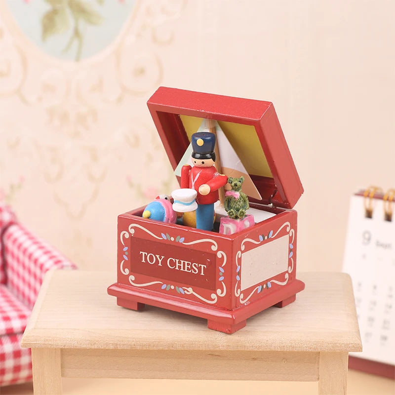1PC Wood Fairy Resin Dollhouse Miniature Toy Box