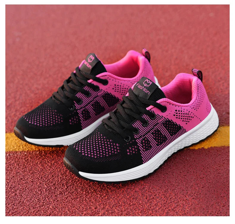 Breathable Mesh Lace-Up Sneakers