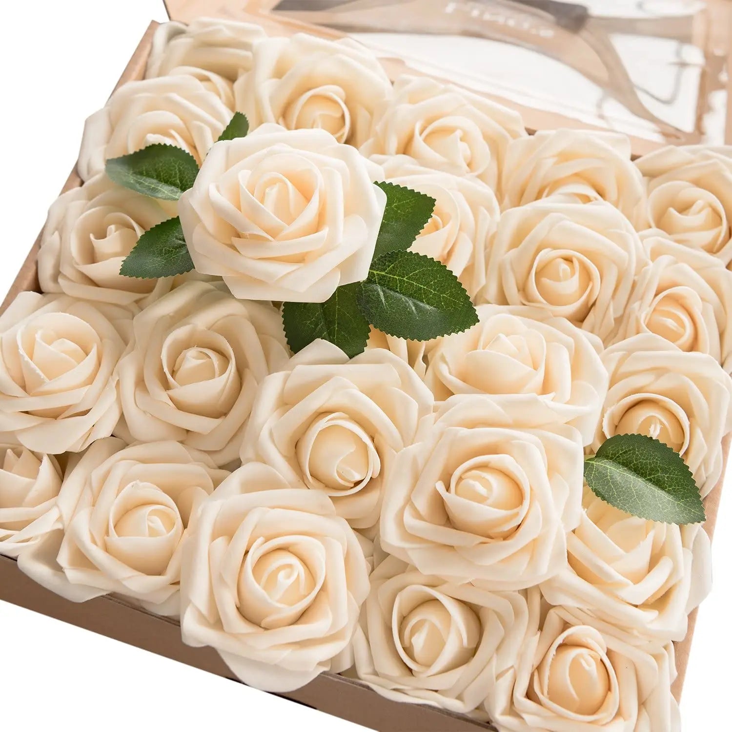 25pcs Real‑Looking Artificial Roses – Soft PE Foam Flower Heads for DIY Wedding Bouquets, Party Décor, Baby Shower & Home Arrangements