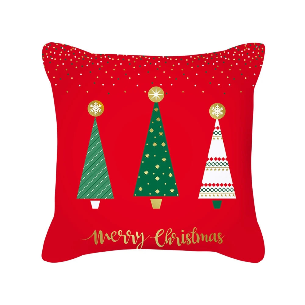 Festive Linen Cushion Covers Set
