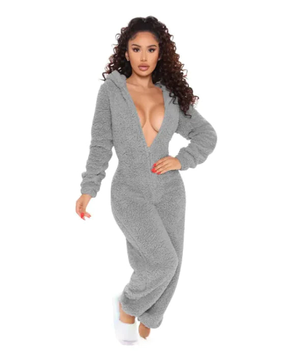 Plush One-Piece Pajamas