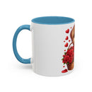 "Puppy and Roses" Accent Coffee Mug (11, 15oz)