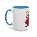 "Puppy and Roses" Accent Coffee Mug (11, 15oz)