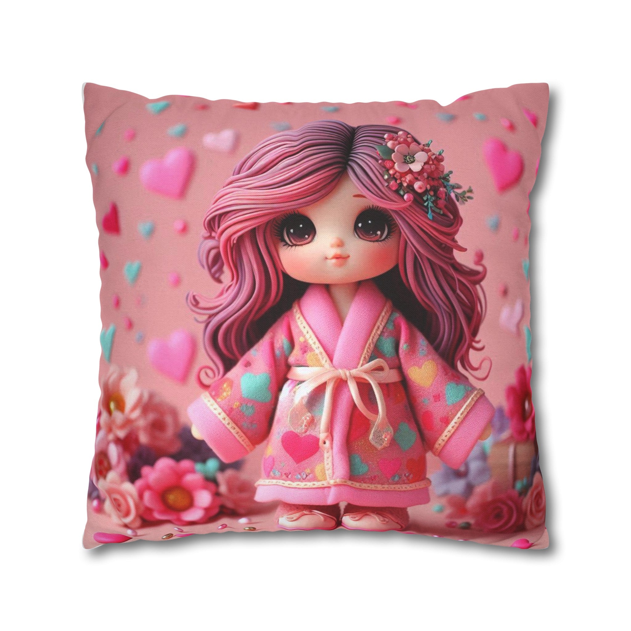 Spun Polyester Square Pillowcase