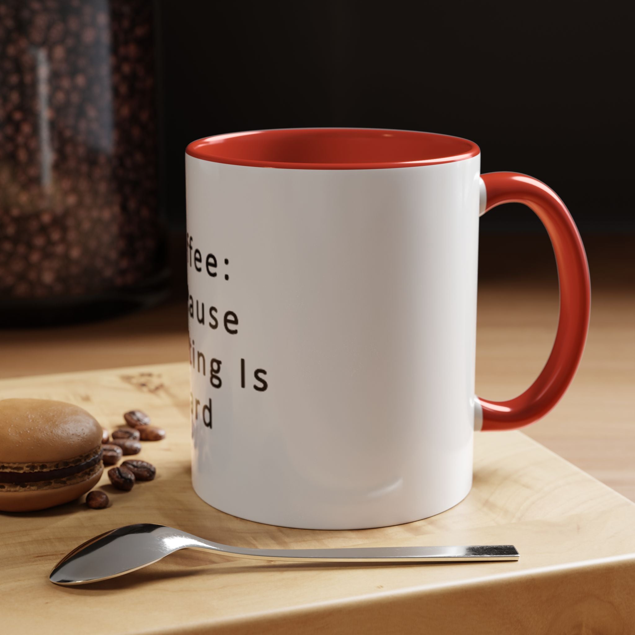 "Coffee: Because Adulting Is Hard" Accent Coffee Mug (11, 15oz)