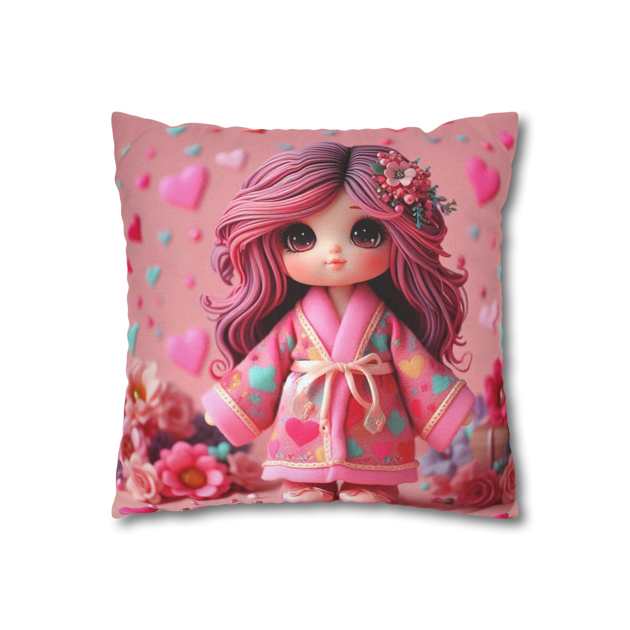 Spun Polyester Square Pillowcase