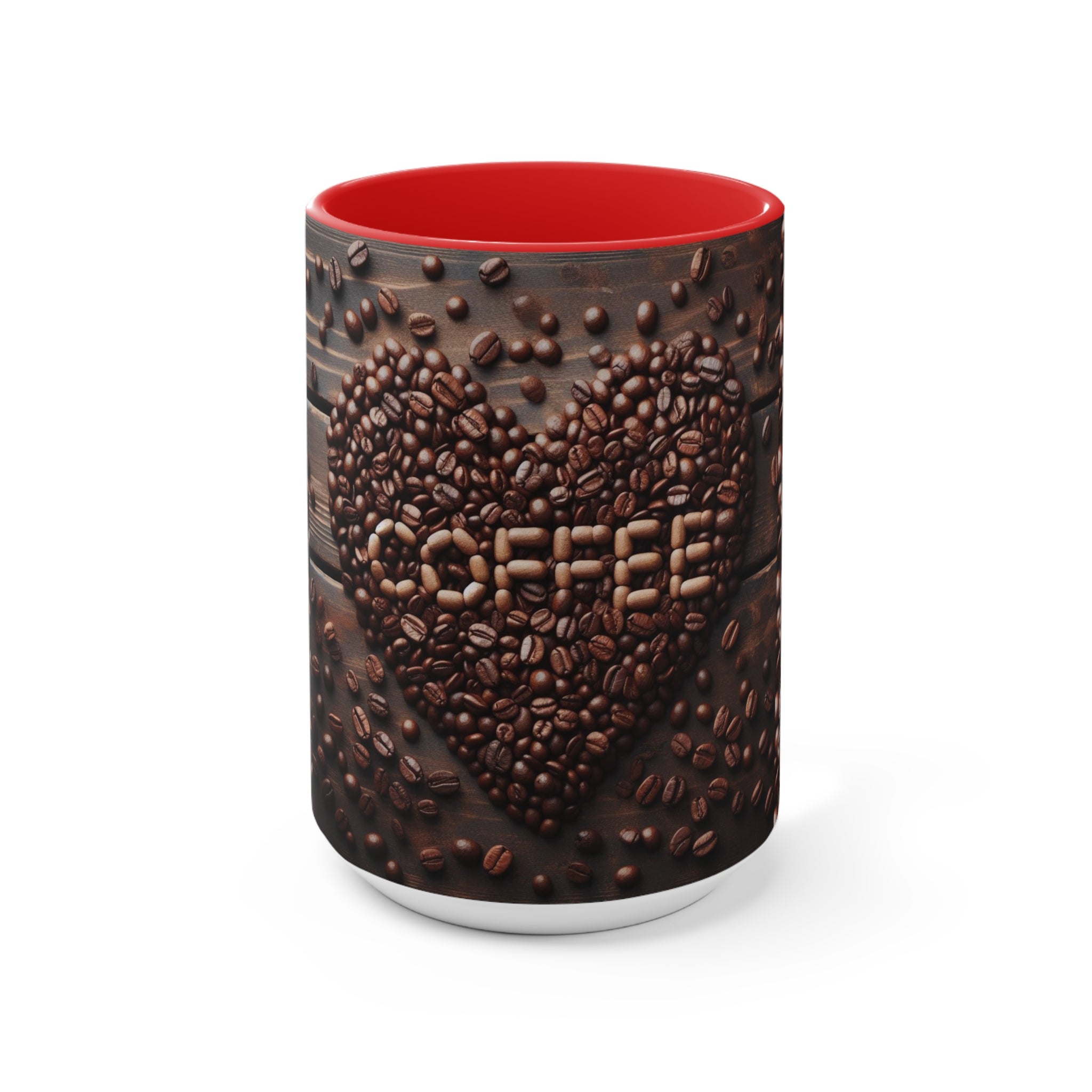 Coffee Bean Heart Accent Mugs