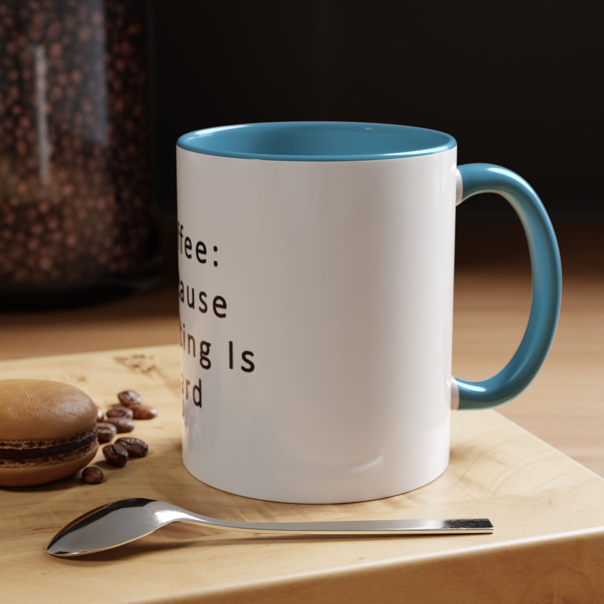 "Coffee: Because Adulting Is Hard" Accent Coffee Mug (11, 15oz)
