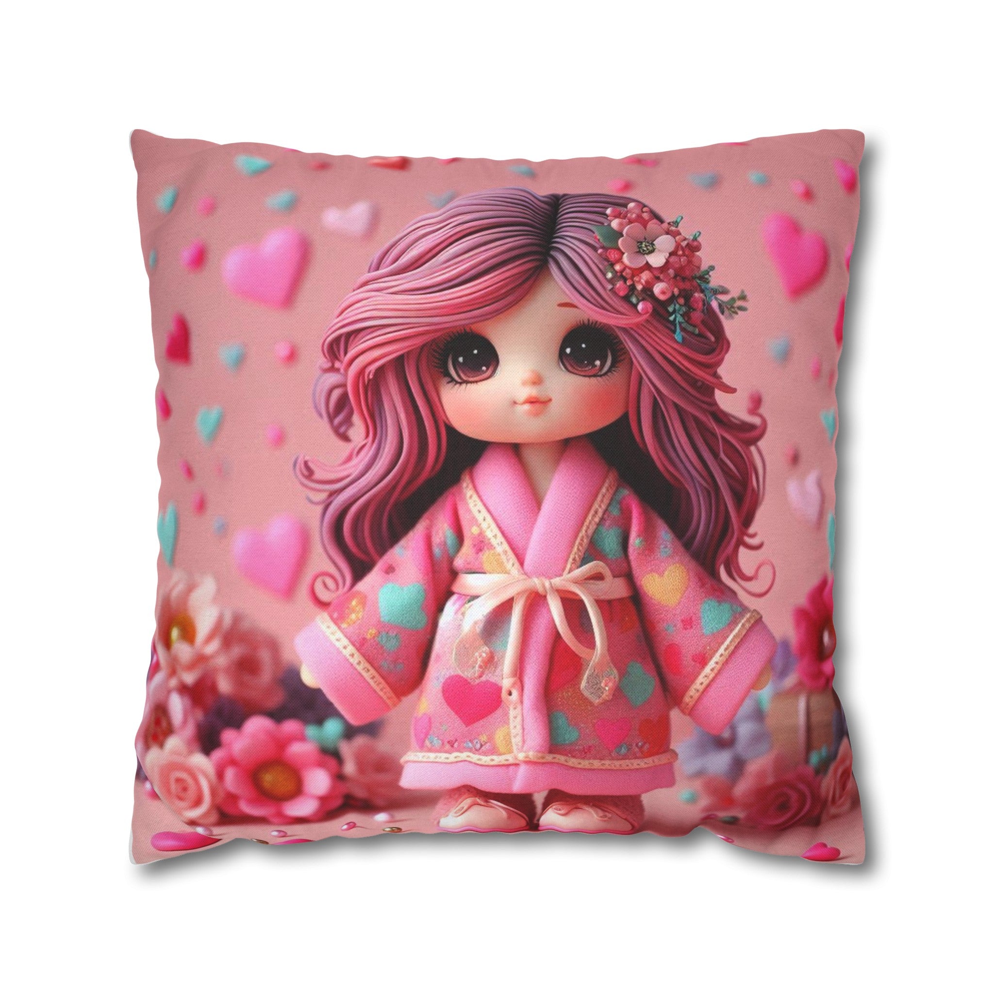 Spun Polyester Square Pillowcase