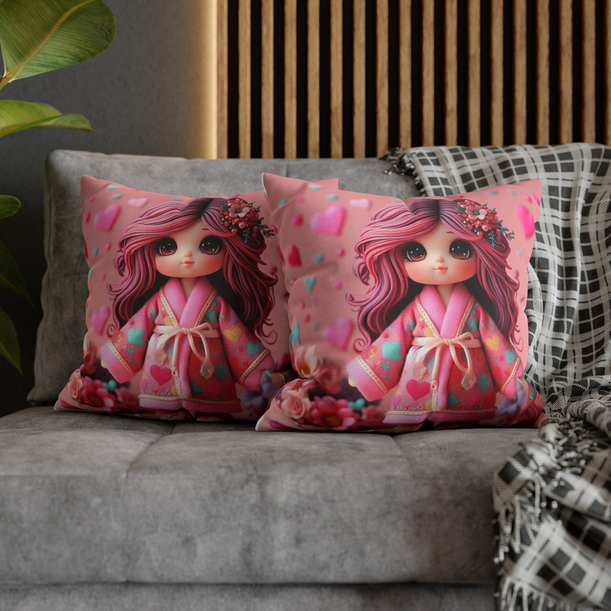 Spun Polyester Square Pillowcase