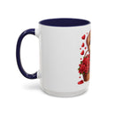 "Puppy and Roses" Accent Coffee Mug (11, 15oz)