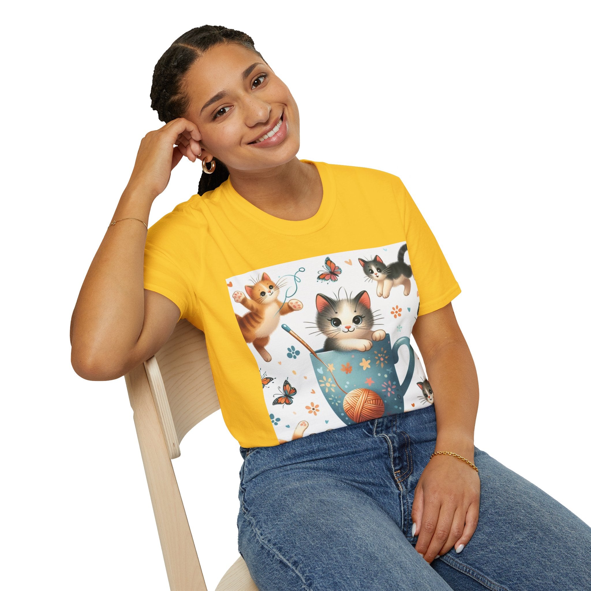 Purr-fect Comfort for Cat Lovers: Unisex Soft-Style T-Shirt