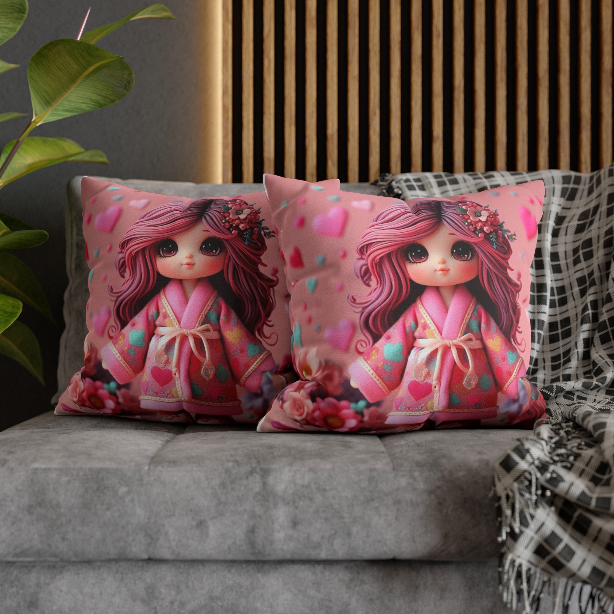 Spun Polyester Square Pillowcase