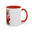 "Puppy and Roses" Accent Coffee Mug (11, 15oz)