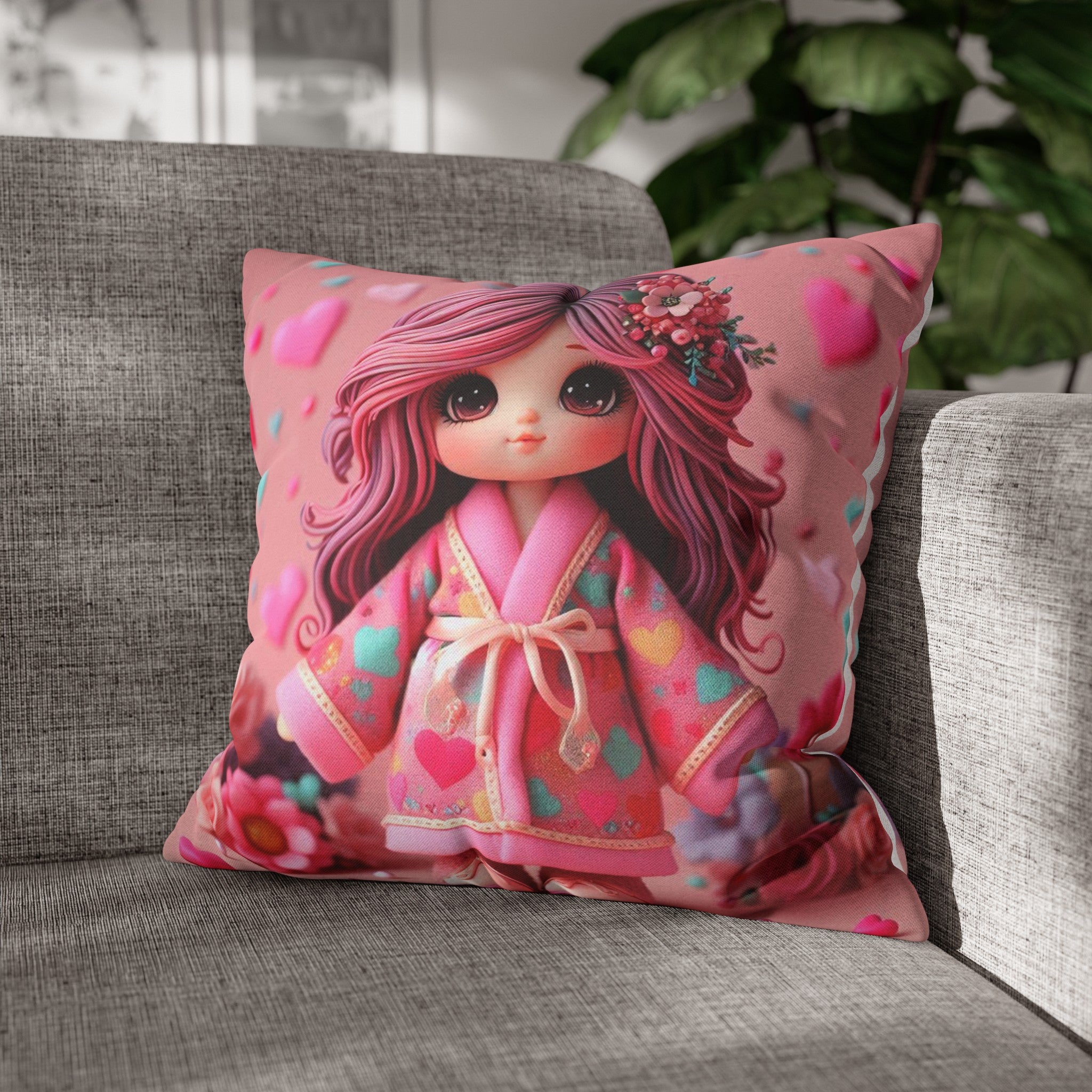 Spun Polyester Square Pillowcase