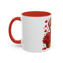 "Puppy and Roses" Accent Coffee Mug (11, 15oz)