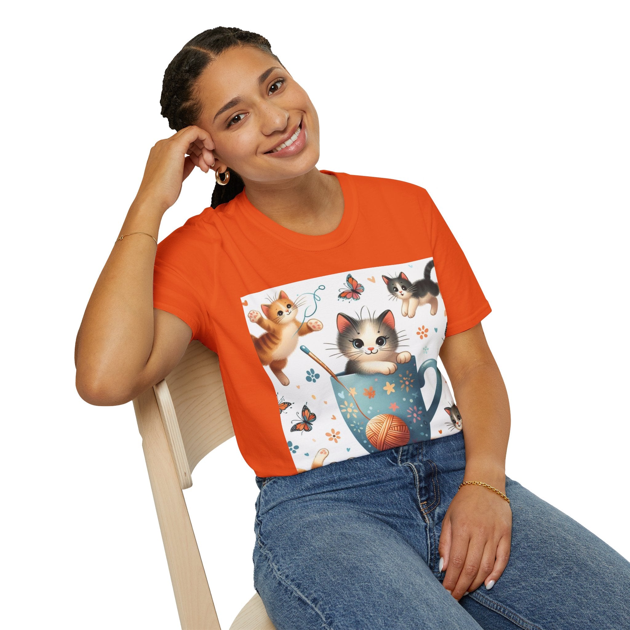Purr-fect Comfort for Cat Lovers: Unisex Soft-Style T-Shirt