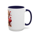 "Puppy and Roses" Accent Coffee Mug (11, 15oz)