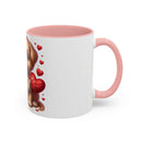 "Puppy and Roses" Accent Coffee Mug (11, 15oz)