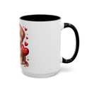"Puppy and Roses" Accent Coffee Mug (11, 15oz)