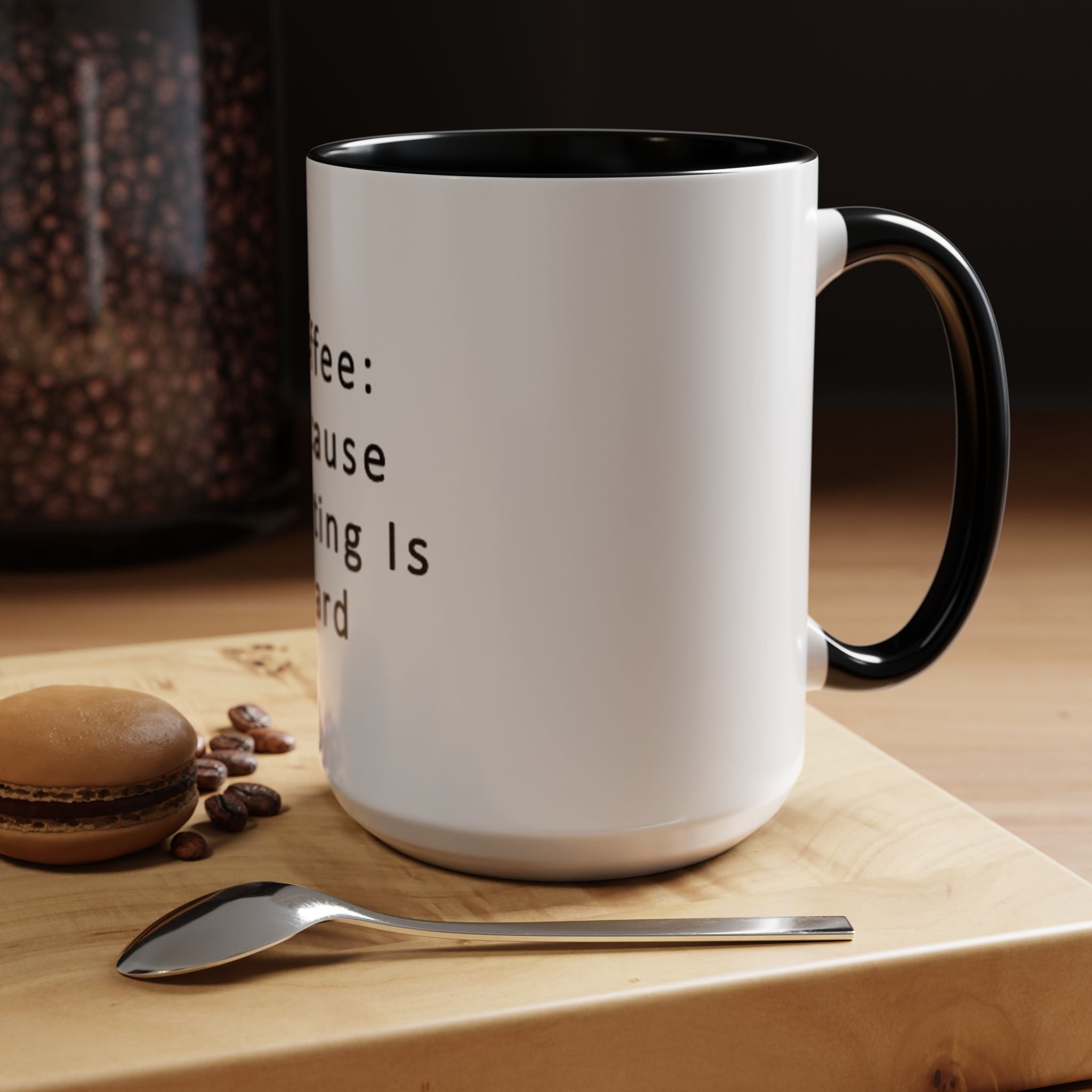"Coffee: Because Adulting Is Hard" Accent Coffee Mug (11, 15oz)