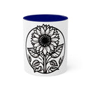 "White Sunflower" Colorful Mugs, 11oz
