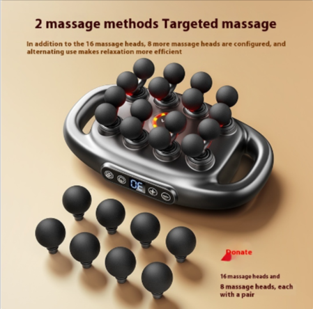 16‑Head Muscle Massage Gun – 30‑Speed Deep Tissue Massager with 3 Modes, 48kg Strike Strength & Low‑Noise Motor | 1800mAh Rechargeable Muscle Relaxation Device