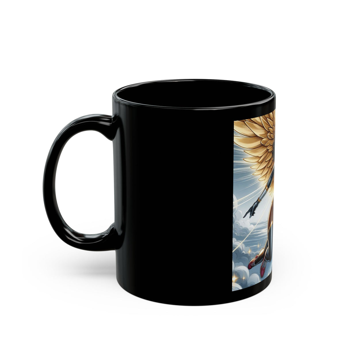 Aurora Ebony Superhero Black Mug (11oz, 15oz)