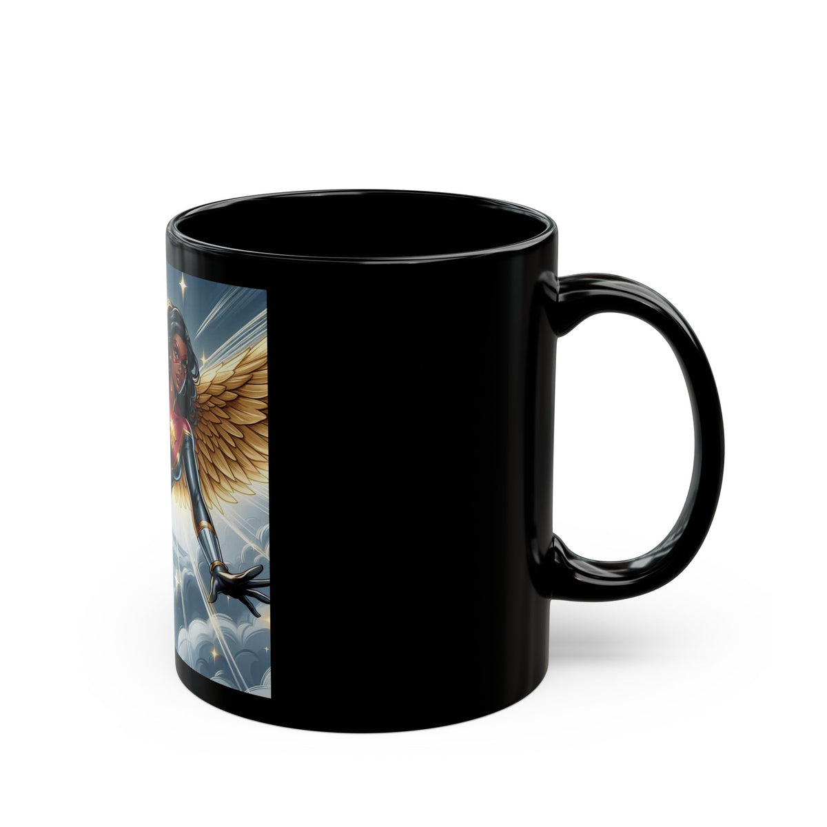 Aurora Ebony Superhero Black Mug (11oz, 15oz)