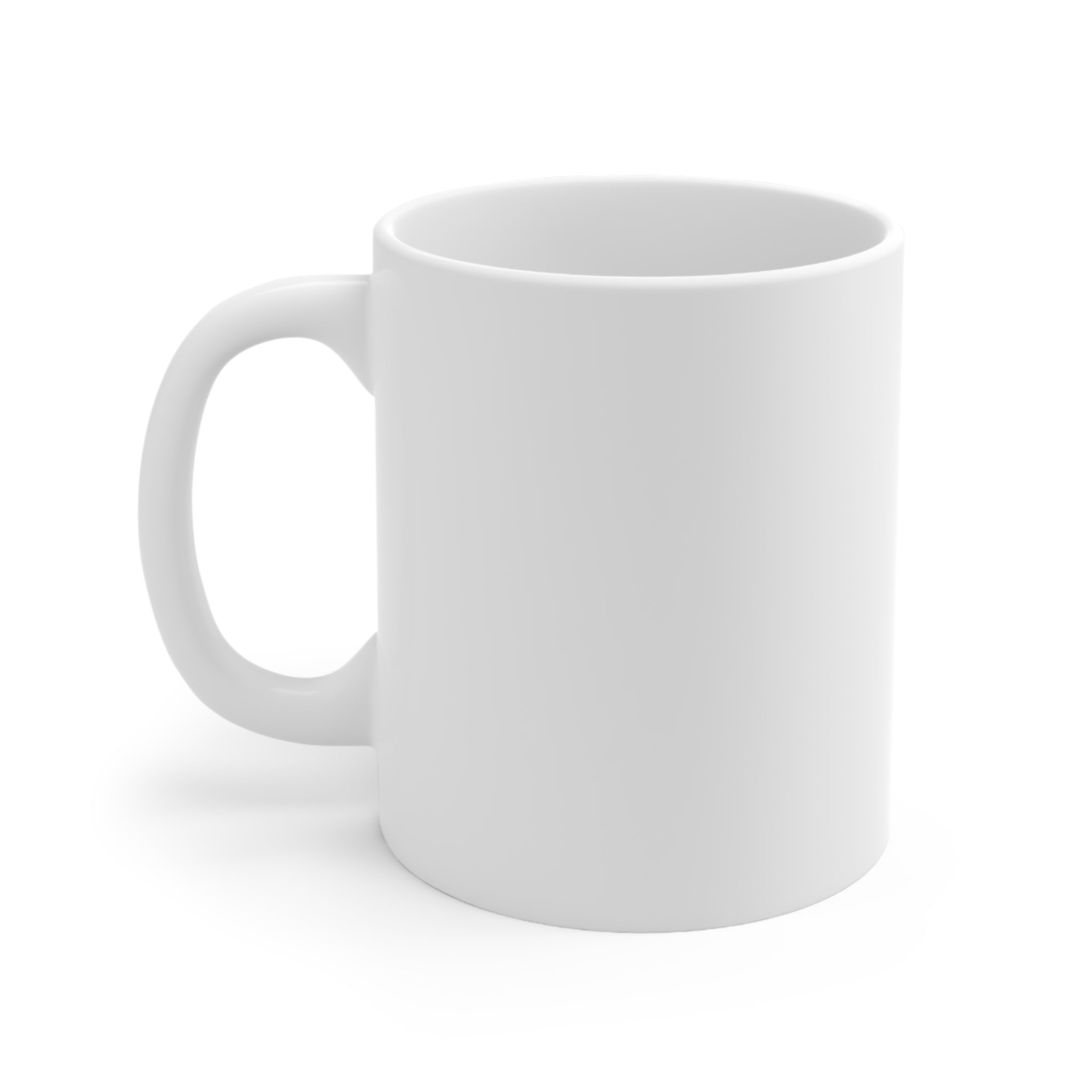 White Ceramic Log Cabin Mug, 11oz