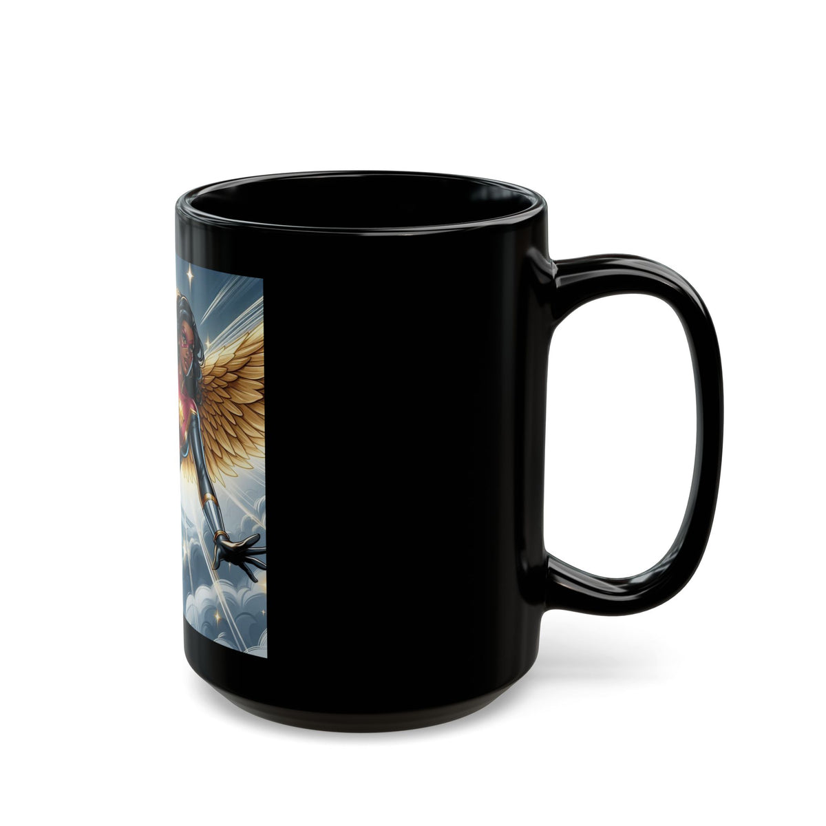 Aurora Ebony Superhero Black Mug (11oz, 15oz)