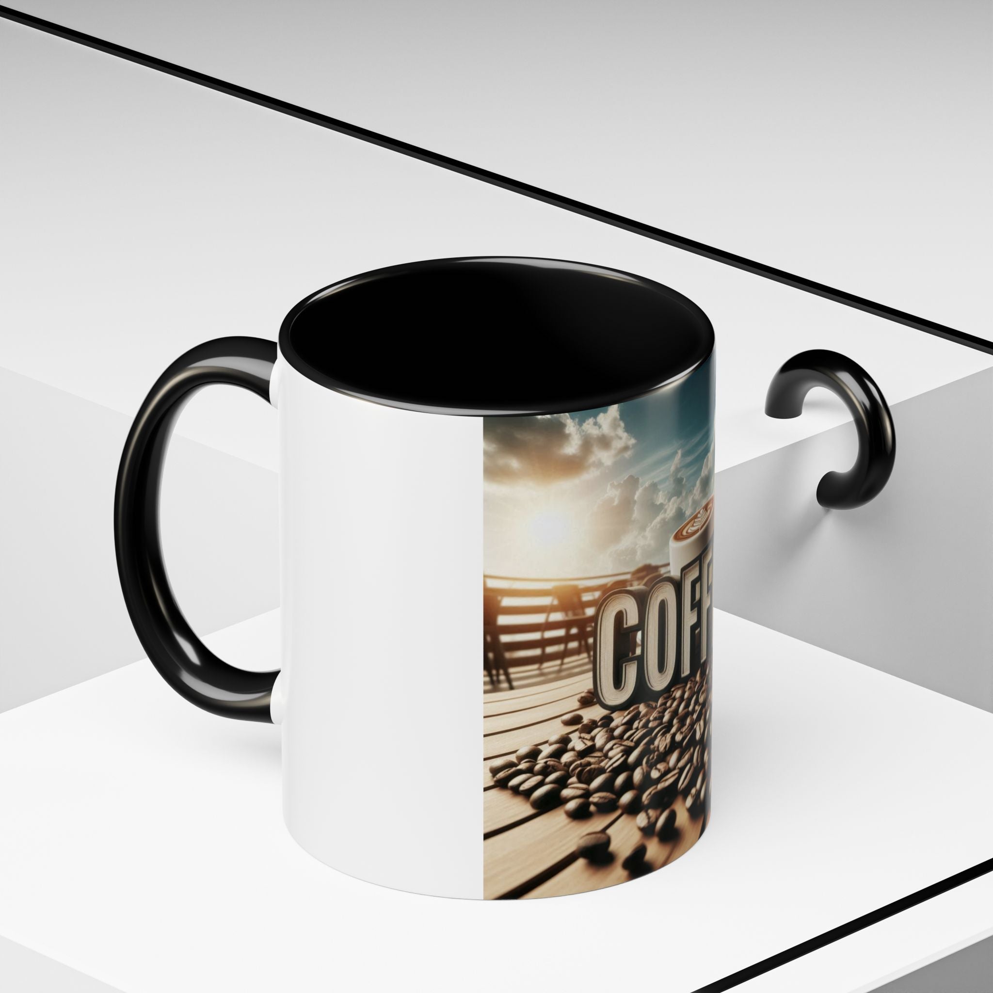 Coffee Beans Accent Coffee Mug (11, 15oz)