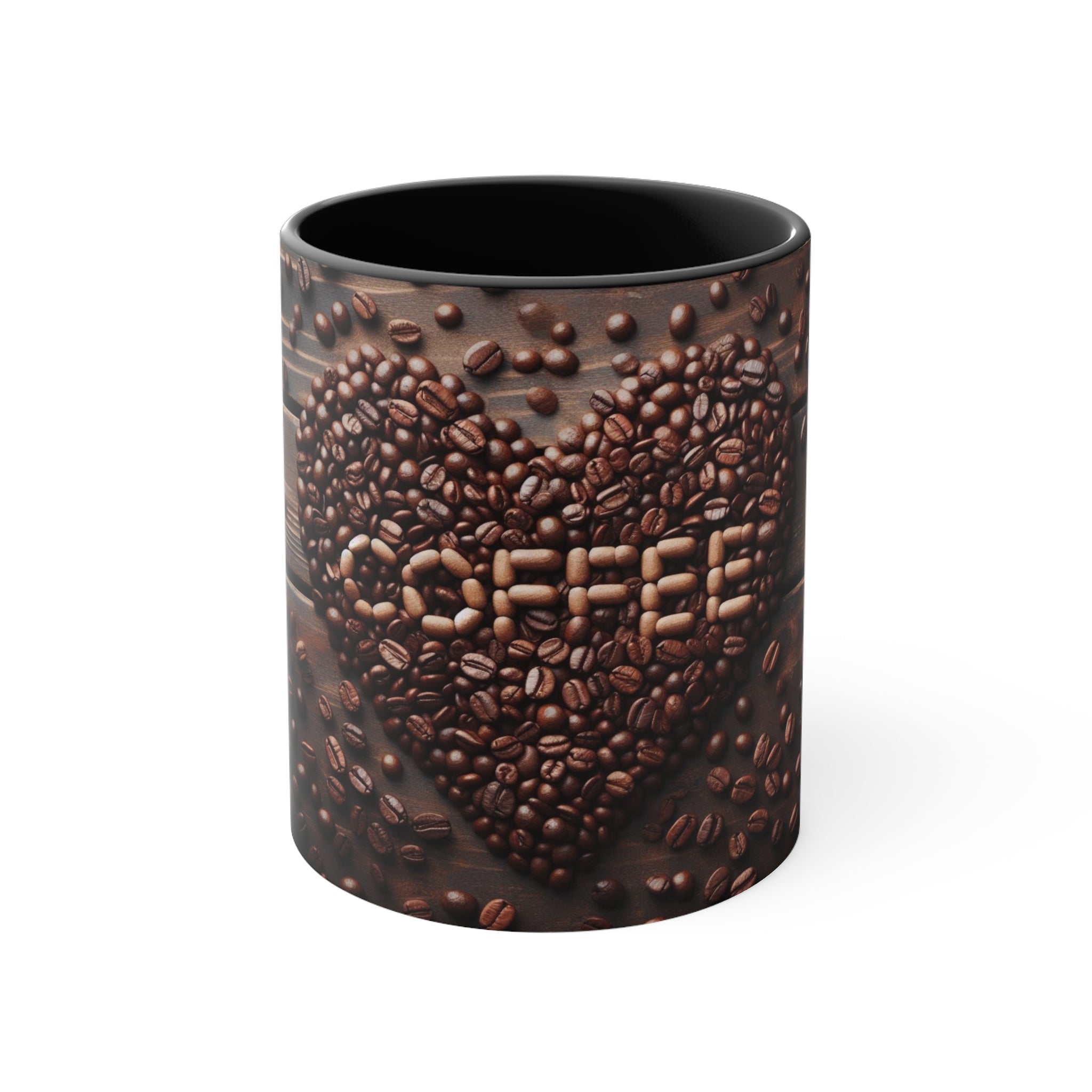 Coffee Bean Heart Accent Mugs