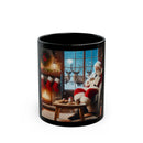 "Relaxed Santa" Black Mug