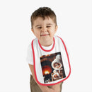 "Cozy Fire" Baby Contrast Trim Jersey Bib