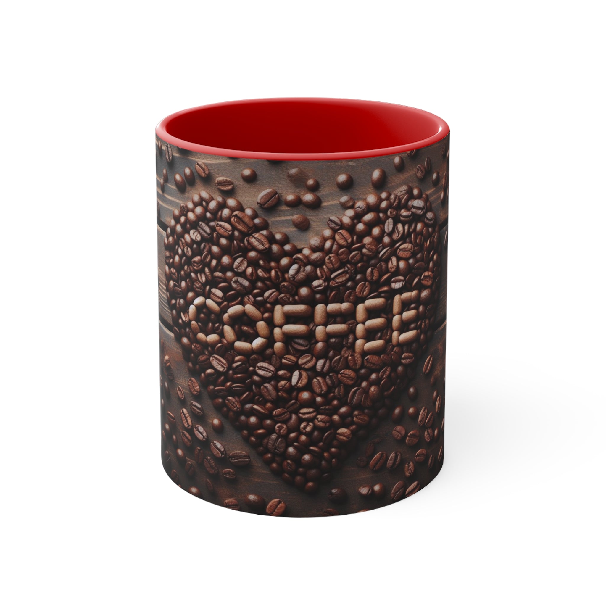 Coffee Bean Heart Accent Mugs