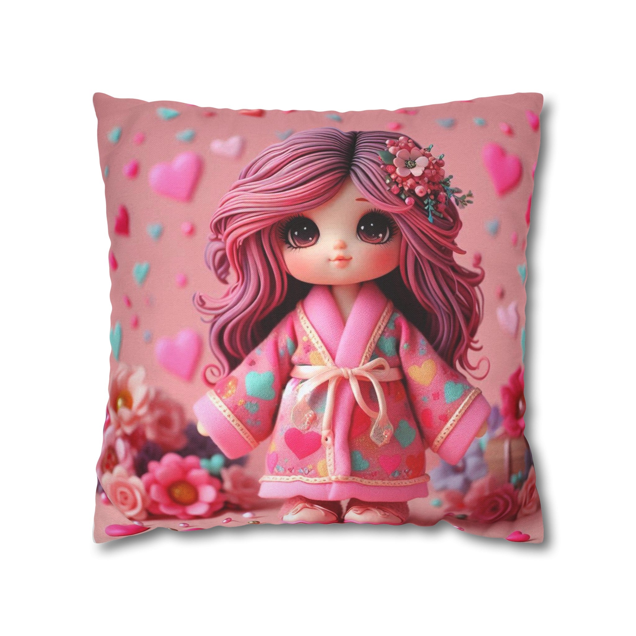 Spun Polyester Square Pillowcase