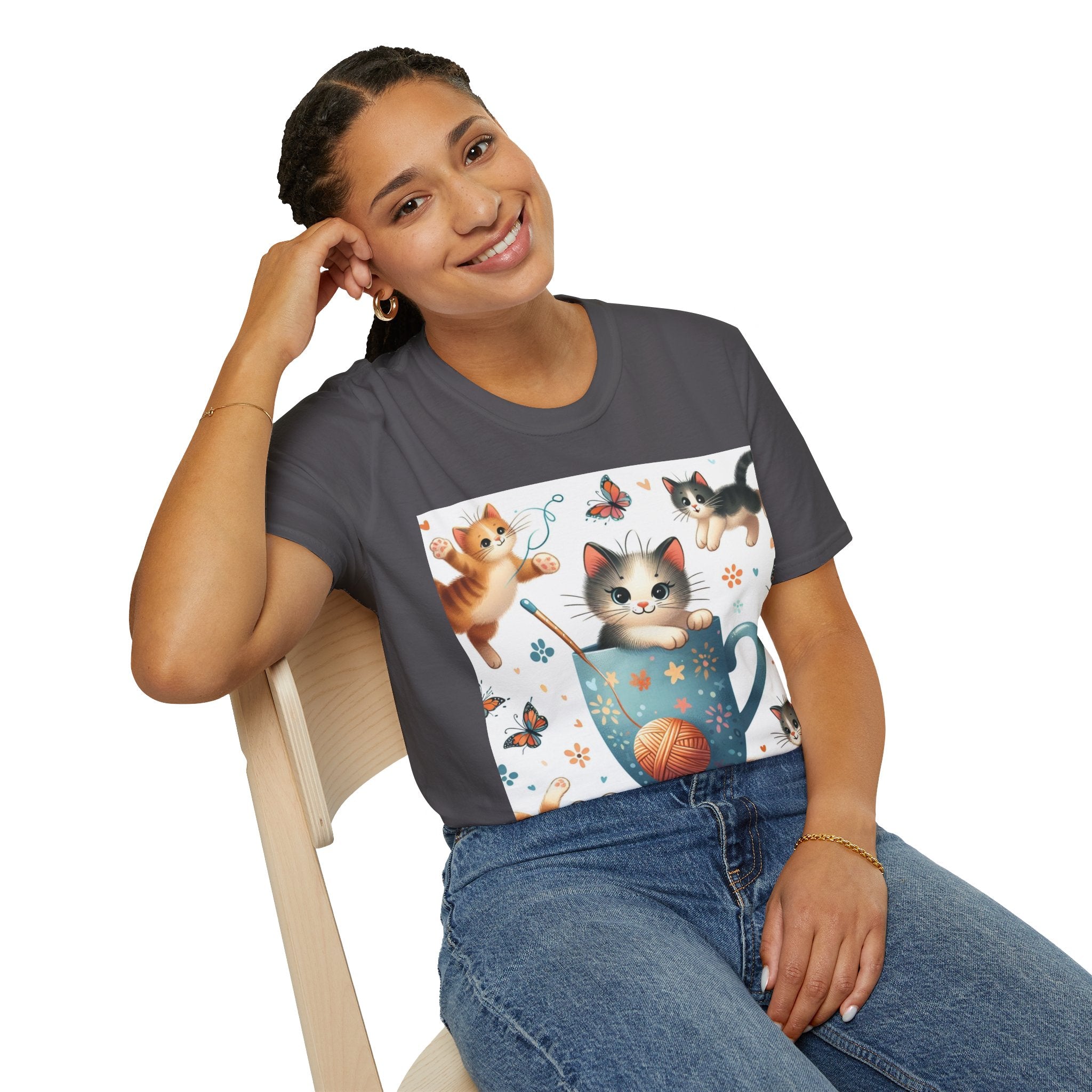 Purr-fect Comfort for Cat Lovers: Unisex Soft-Style T-Shirt