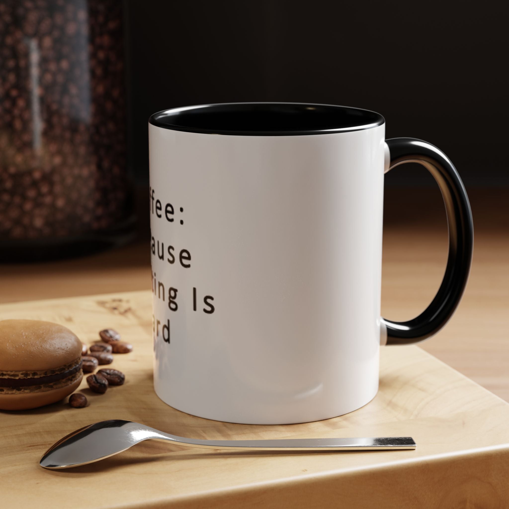 "Coffee: Because Adulting Is Hard" Accent Coffee Mug (11, 15oz)