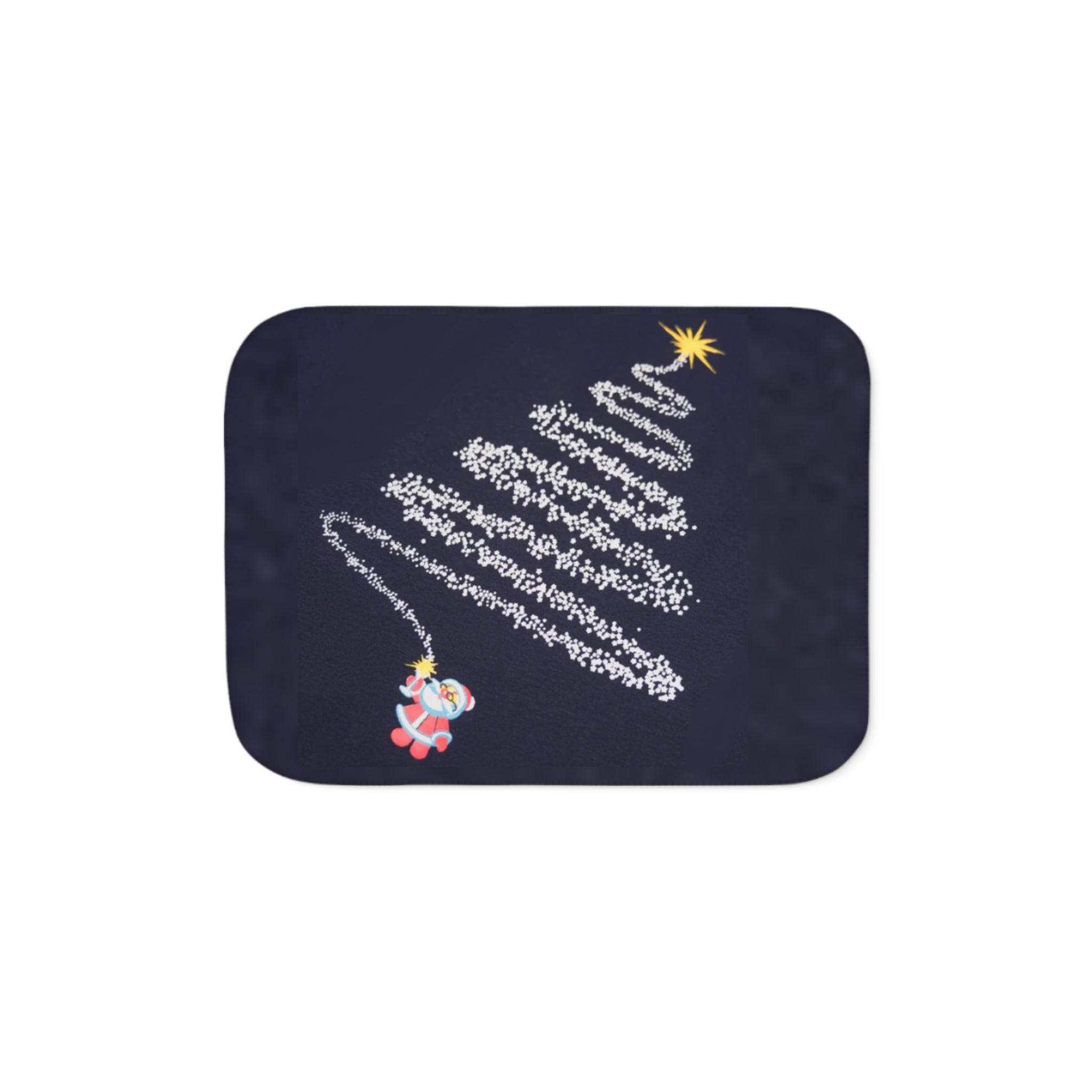 Fireworks Christmas Tree Pattern Sherpa Blanket, Two Colors