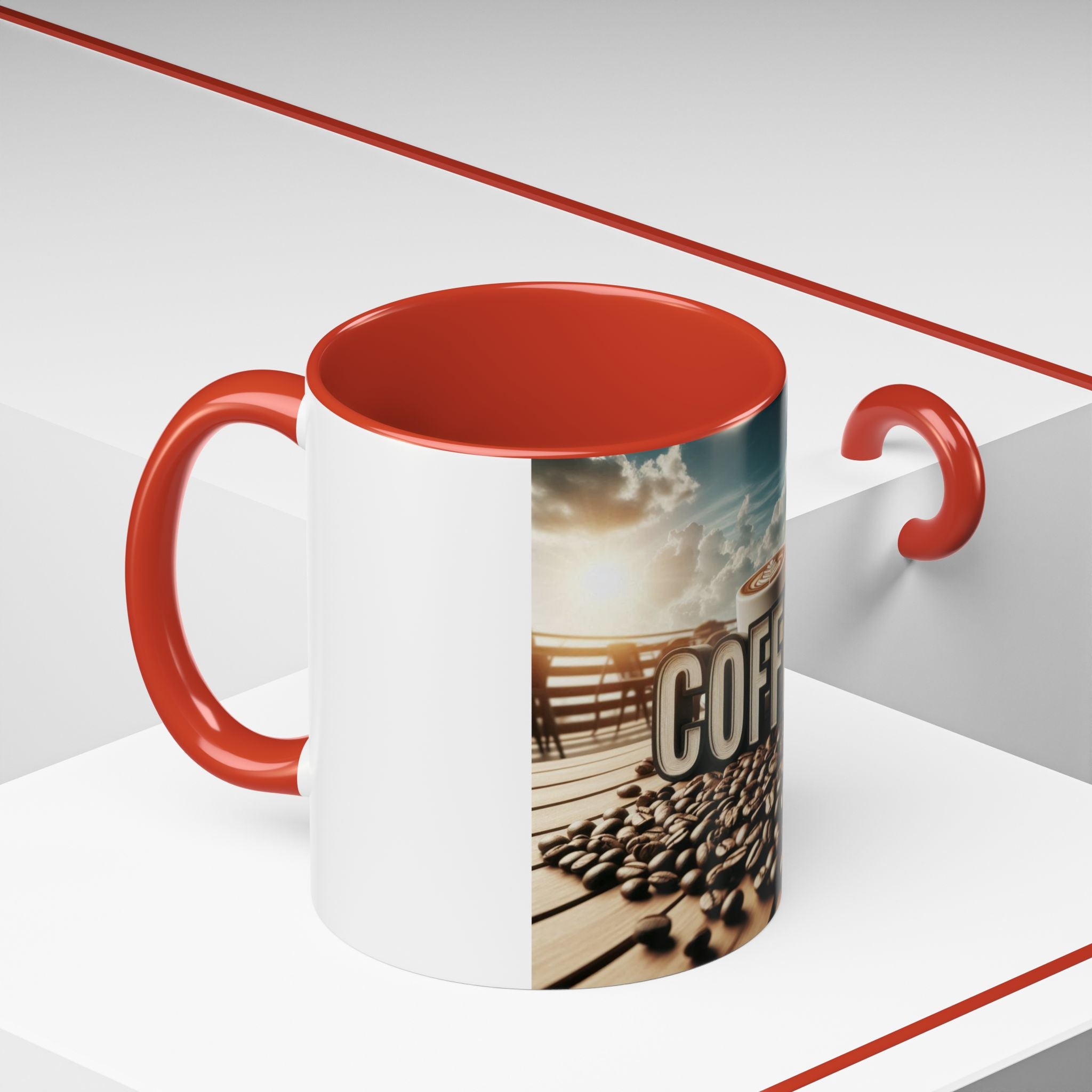 Coffee Beans Accent Coffee Mug (11, 15oz)