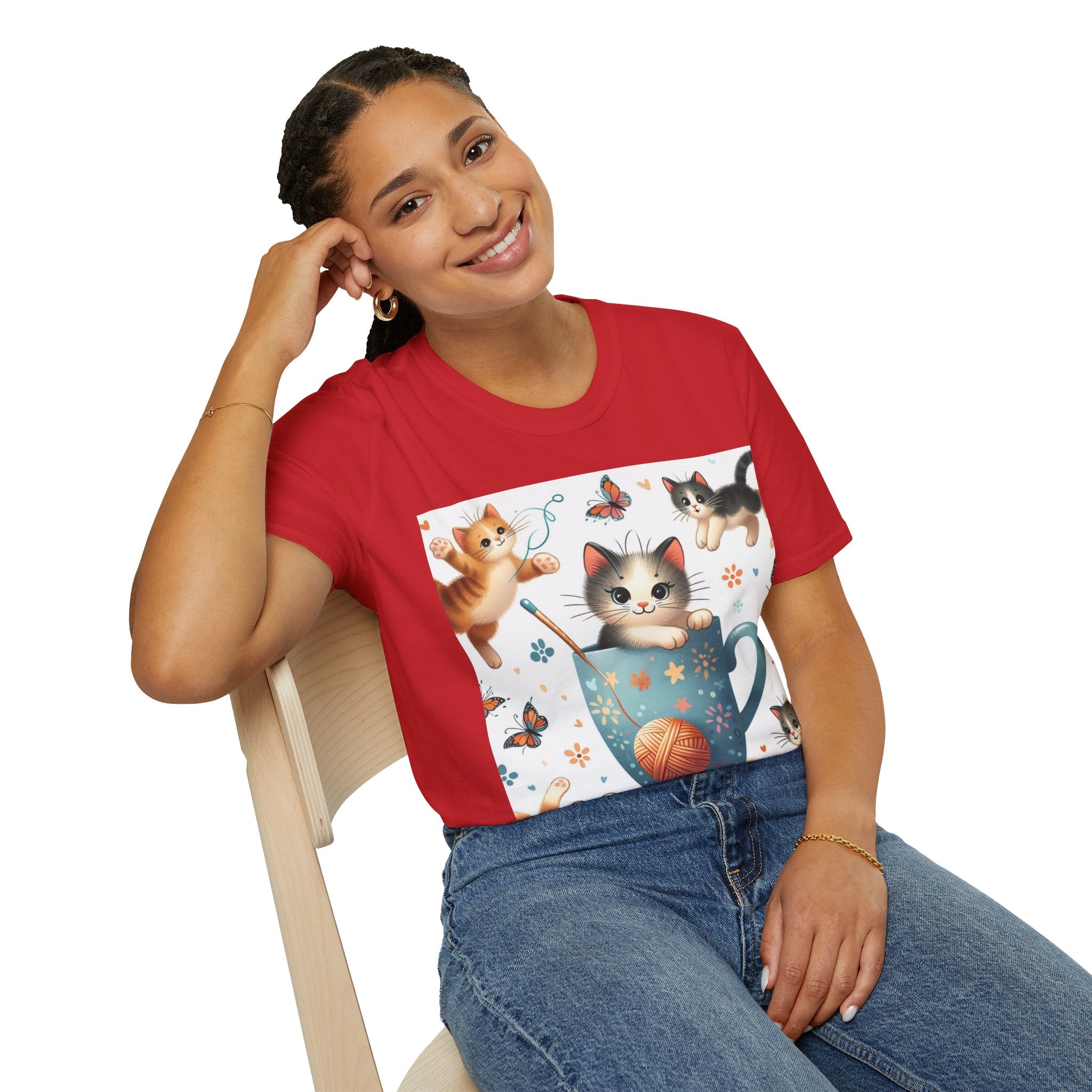 Purr-fect Comfort for Cat Lovers: Unisex Soft-Style T-Shirt