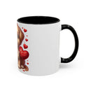 "Puppy and Roses" Accent Coffee Mug (11, 15oz)