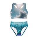 "Beach Day" Girls Two Piece Swimsuit (AOP)