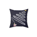 Fireworks Christmas Tree Pattern Spun Polyester Square Pillow