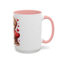 "Puppy and Roses" Accent Coffee Mug (11, 15oz)